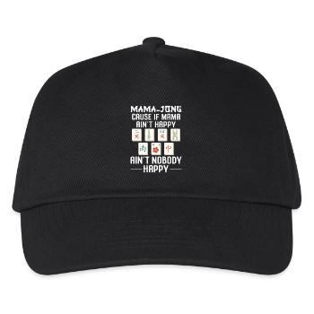 Mahjong Mama Lustiges Mah Jongg Geschenk - Kinder Basecap - Schwarz - Vorne