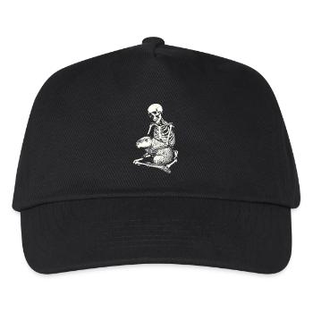 Skeleton hugging capybara - Kids’ Baseball Cap - black - Front