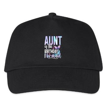 Mermaid Aunt Of The Birthday Mermaid - Kids’ Baseball Cap - black - Front