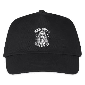Böse Mädchen schmecken besser Tätowierte Mädchen B - Kinder Basecap - Schwarz - Vorne