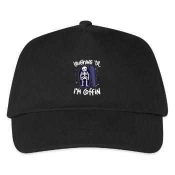  Laughing Til Im Coffin Skelett Witz Sarkophag - Kinder Basecap - Schwarz - Vorne