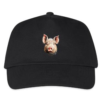 Pig Domestic Pig Sow Pigs Love Piggy - Kids’ Baseball Cap - black - Front