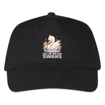 Schwäne Schwan - Kinder Basecap - Schwarz - Vorne