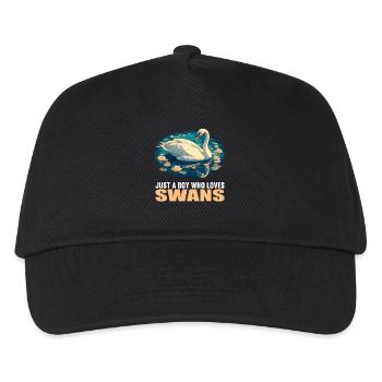 Schwäne Schwan - Kinder Basecap - Schwarz - Vorne