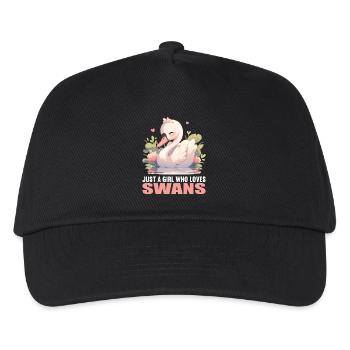 Schwäne Schwan - Kinder Basecap - Schwarz - Vorne