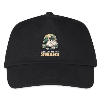 Schwäne Schwan - Kinder Basecap - Schwarz - Vorne