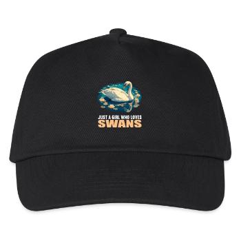 Schwäne Schwan - Kinder Basecap - Schwarz - Vorne