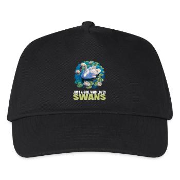 Schwäne Schwan - Kinder Basecap - Schwarz - Vorne