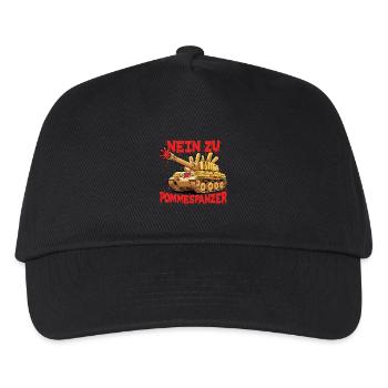No to Pommespanzer Sport Gym - Kids’ Baseball Cap - black - Front
