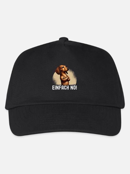 Einfach Nö Dackel Teckel Hund Hunderasse - Kinder Basecap - Schwarz