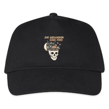 Flowers in the skull with a message - Kids’ Baseball Cap - black - Front