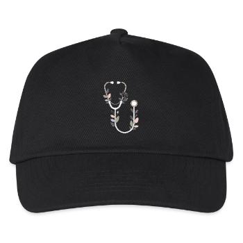 Conception de stéthoscope floral - Casquette de baseball Enfant - noir - Devant