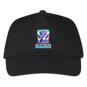 Drachen Drache - Kinder Basecap - Schwarz - Vorne