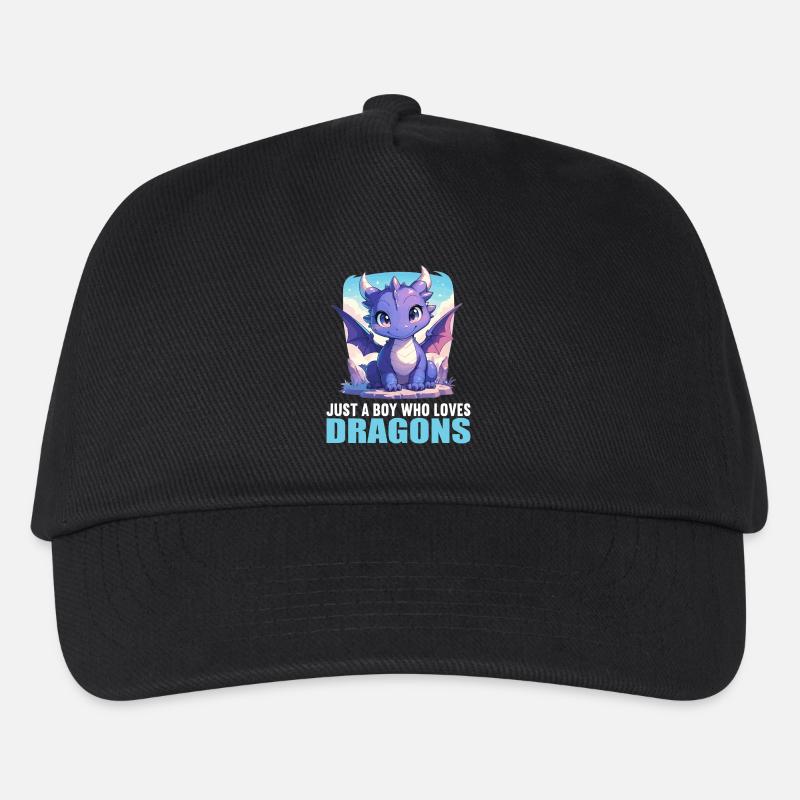 Drachen Drache - Kinder Basecap - Schwarz