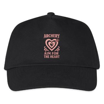 Bogenschießen Aim For The Heart Archer Bogen - Kinder Basecap - Schwarz - Vorne