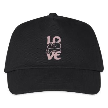 Baby Drinking Breastfeeding Mom LOVE - Kids’ Baseball Cap - black - Front