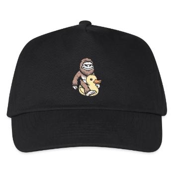 Bigfoot Quietscheente Gummiente Ente - Kinder Basecap - Schwarz - Vorne
