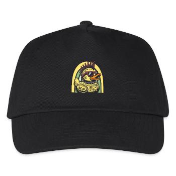 Punk Ente Punk Rocker Badeente Quietscheente - Kinder Basecap - Schwarz - Vorne