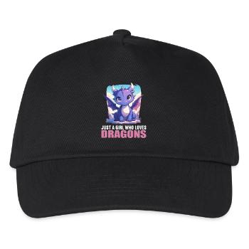 Drachen Drache - Kinder Basecap - Schwarz - Vorne