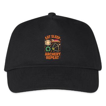 Eat Sleep Archery Repeat lustiger Bogenschütze - Kinder Basecap - Schwarz - Vorne