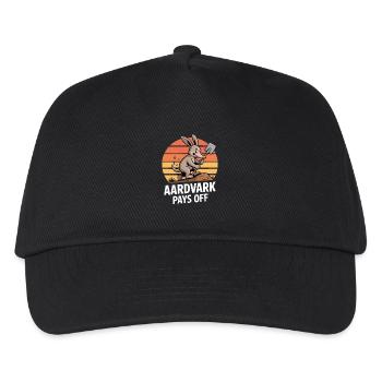 Aardvark Pays Off Motivation Erdferkel Humor - Kids’ Baseball Cap - black - Front