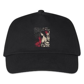 Japan Horror Anime Girl mit dämonischem Blick - Kinder Basecap - Schwarz - Vorne