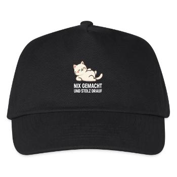 Katzenmotiv mit selbstbewusstem Spruch - Kinder Basecap - Schwarz - Vorne