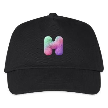 Letter H in pastel fur look and color gradient - Kids’ Baseball Cap - black - Front