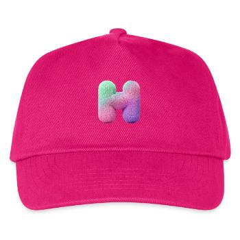 Lettre H en aspect fourrure pastel et dégradé de couleurs - Casquette de baseball Enfant - fuchsia - Devant