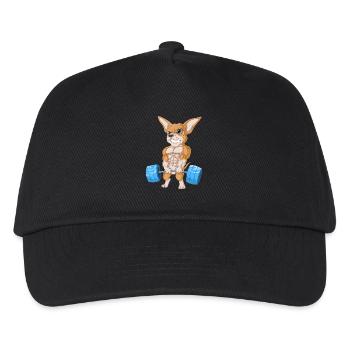 Chihuahua Weightlifting - Kids’ Baseball Cap - black - Front