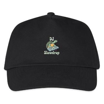 DJ Slowdrop Schildkröte Am Mischpult Rave Vibes - Kinder Basecap - Schwarz - Vorne