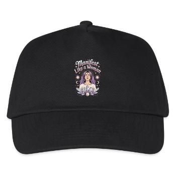  Manifest Like a Woman Women Empowerment Women's - Kinder Basecap - Schwarz - Vorne