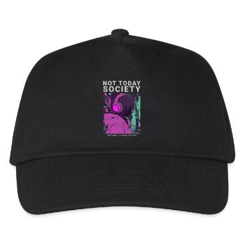 Not Today Society Streetwear Phonk Style Motiv - Kinder Basecap - Schwarz - Vorne