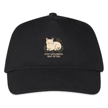 Gardez les pieds sur terre. Dormez souvent. Illustration de chat - Casquette de baseball Enfant - noir - Devant