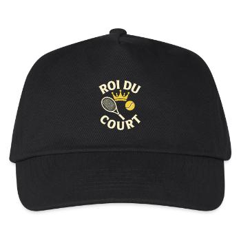König des Platzes Geschenk Tennisspieler - Kinder Basecap - Schwarz - Vorne