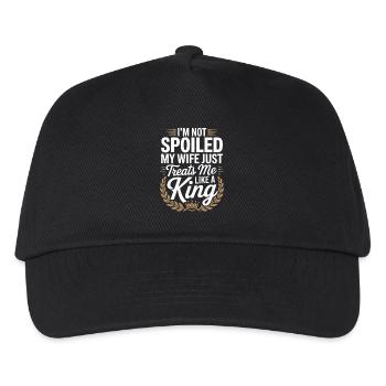 Nicht verwöhnt, meine Frau behandelt wie ein König - Kinder Basecap - Schwarz - Vorne