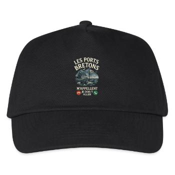 Brittany Breton Ports Call Me Humour - Kids’ Baseball Cap - black - Front