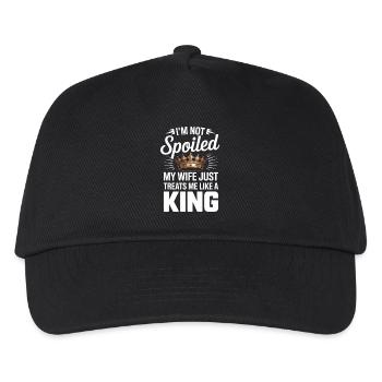 Nicht verwöhnt, meine Frau behandelt wie ein König - Kinder Basecap - Schwarz - Vorne