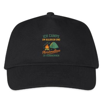 Ich Campe Um Kalorien Zu Verbrennen Camping Urlaub - Kinder Basecap - Schwarz - Vorne