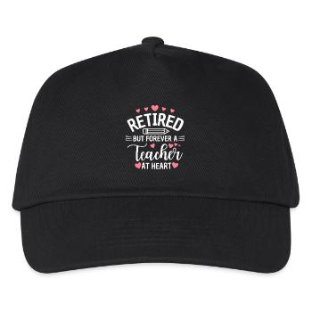 Retired Teacher Heart Teacher Retirement - Kinder Basecap - Schwarz - Vorne