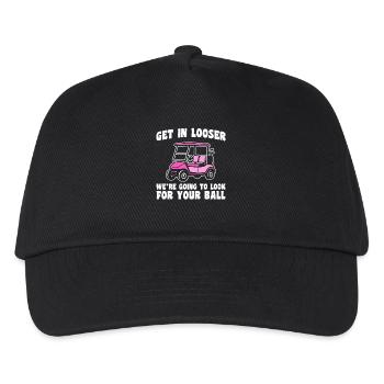 Get in looser Golfer Golf Golfen - Kinder Basecap - Schwarz - Vorne