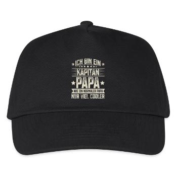 Captain Papa - Kids’ Baseball Cap - black - Front