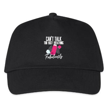 Asthma Asthmatiker Too Busy Breathing Fabulously - Kinder Basecap - Schwarz - Vorne