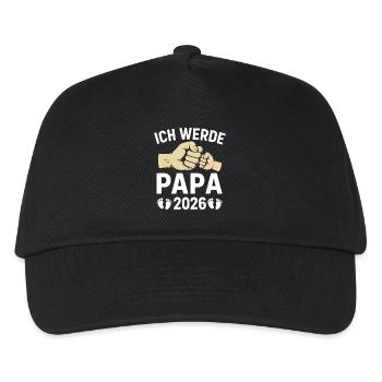 Werdender Vater ICH WERDE PAPA 2026 Lustig - Kinder Basecap - Schwarz - Vorne