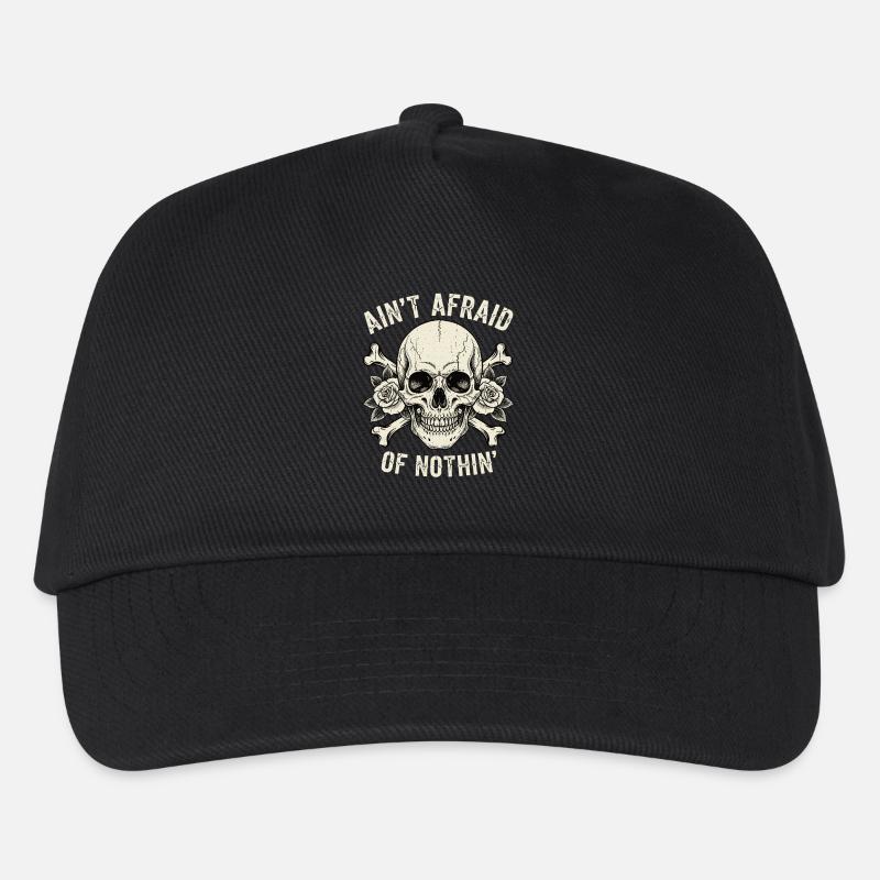 Skull mit Rosen und Slogans - Kinder Basecap - Schwarz