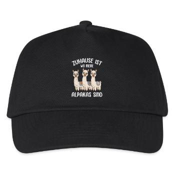 Alpaca Fan HOME IS WHERE MY ALPACAS ARE - Kids’ Baseball Cap - black - Front