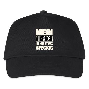 Lustiger Sixpack Spruch - Kinder Basecap - Schwarz - Vorne