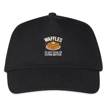 Waffles and extra butter Butter waffles Pastries - Kids’ Baseball Cap - black - Front