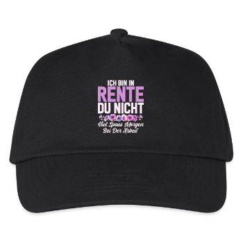 Renterin Oma Großmama Großmutter Großeltern Rente - Kinder Basecap - Schwarz - Vorne