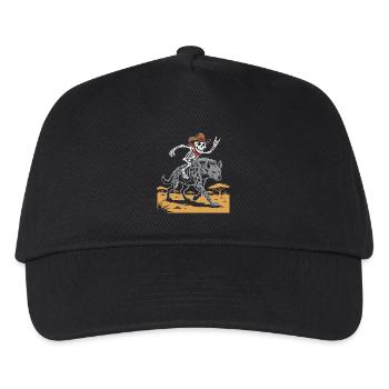 Skeleton on hyena in wild west style - Kids’ Baseball Cap - black - Front